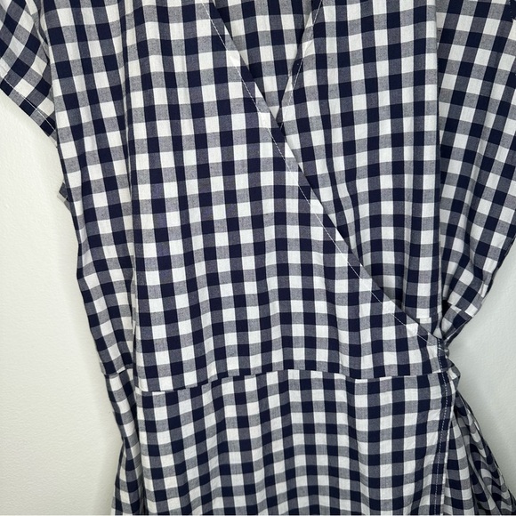 Draper James Gingham Wrap Dress - Navy and White size 8 - Picture 2 of 10